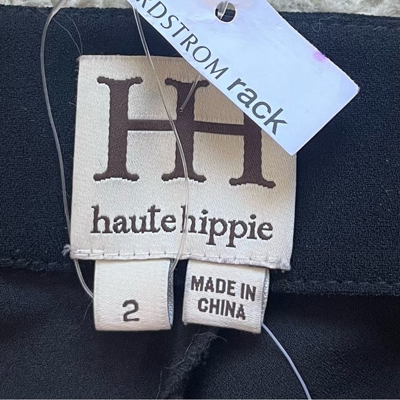 NWOT Haute Hippie Black Acetate & Poly Crepe Shorts-lined Hi-Lo Skirt - Size 2 - Picture 2 of 8